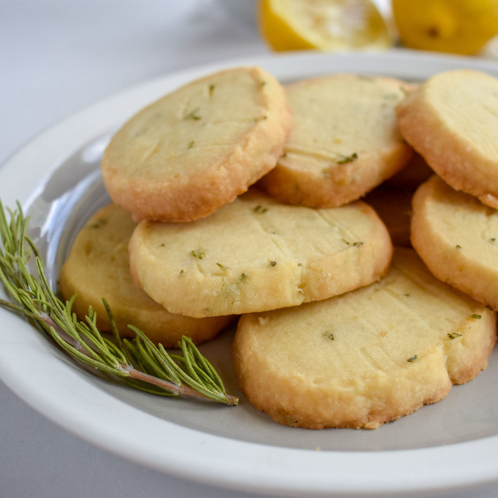Lemon Rosemary Shortbread Cookies