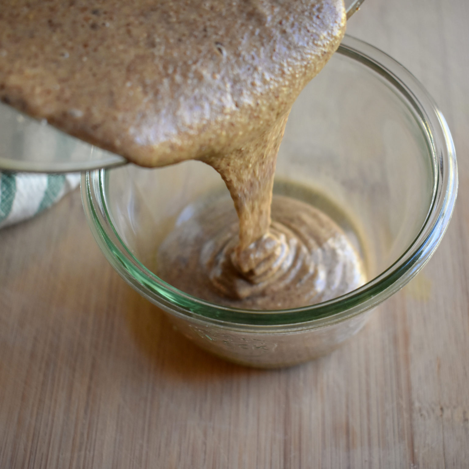 Pouring Homemade Nut Butter