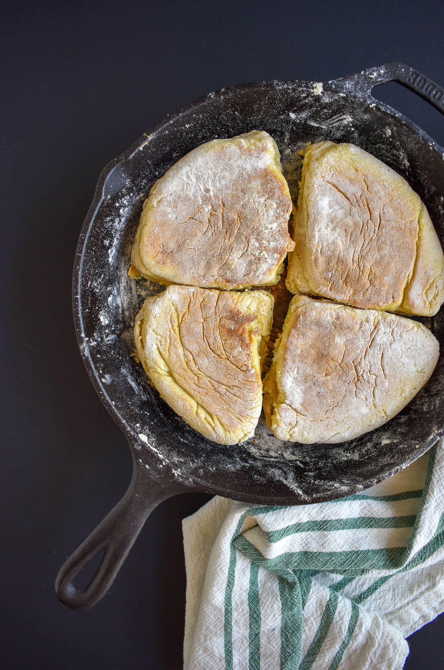 Irish Soda Farls in Cast Iron Pan