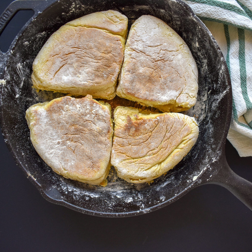 Irish Soda Farls in Cast Iron Pan