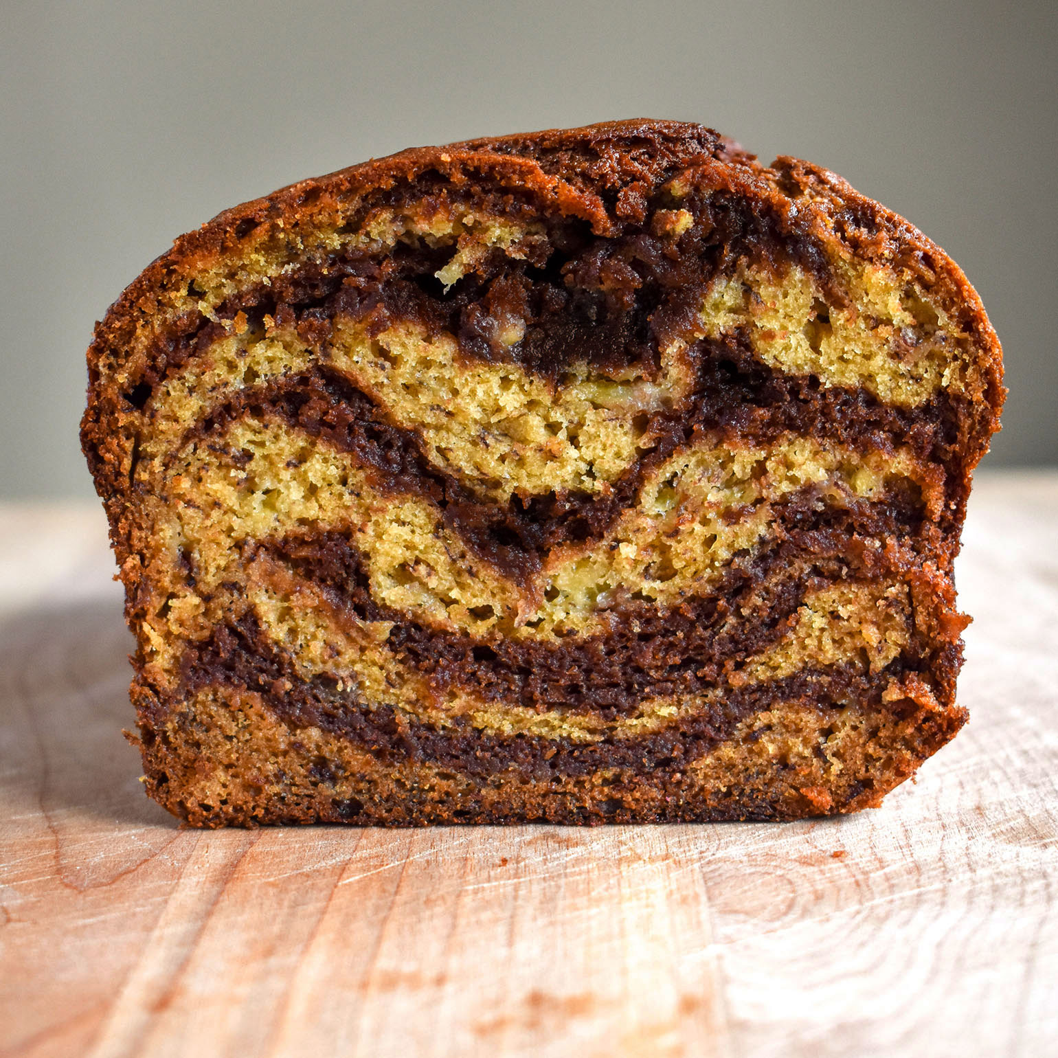 Marbled Nutella banana bread