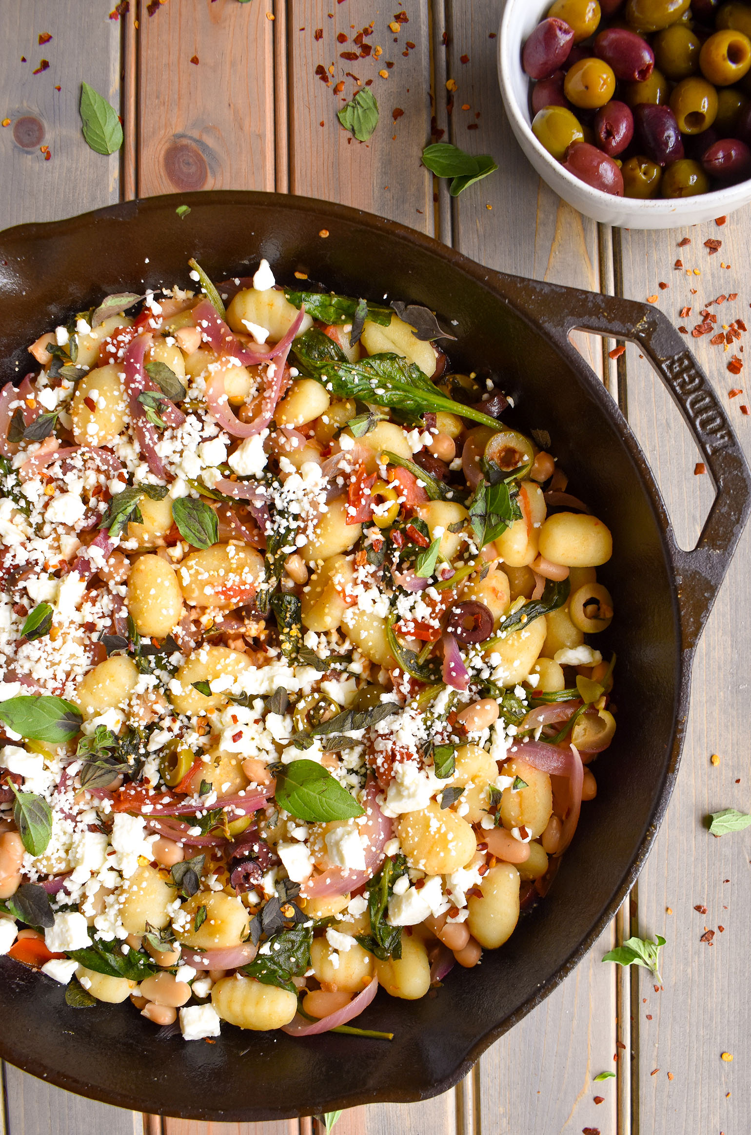 Mediterranean Gnocchi Skillet with White Beans and Spinach I Brought