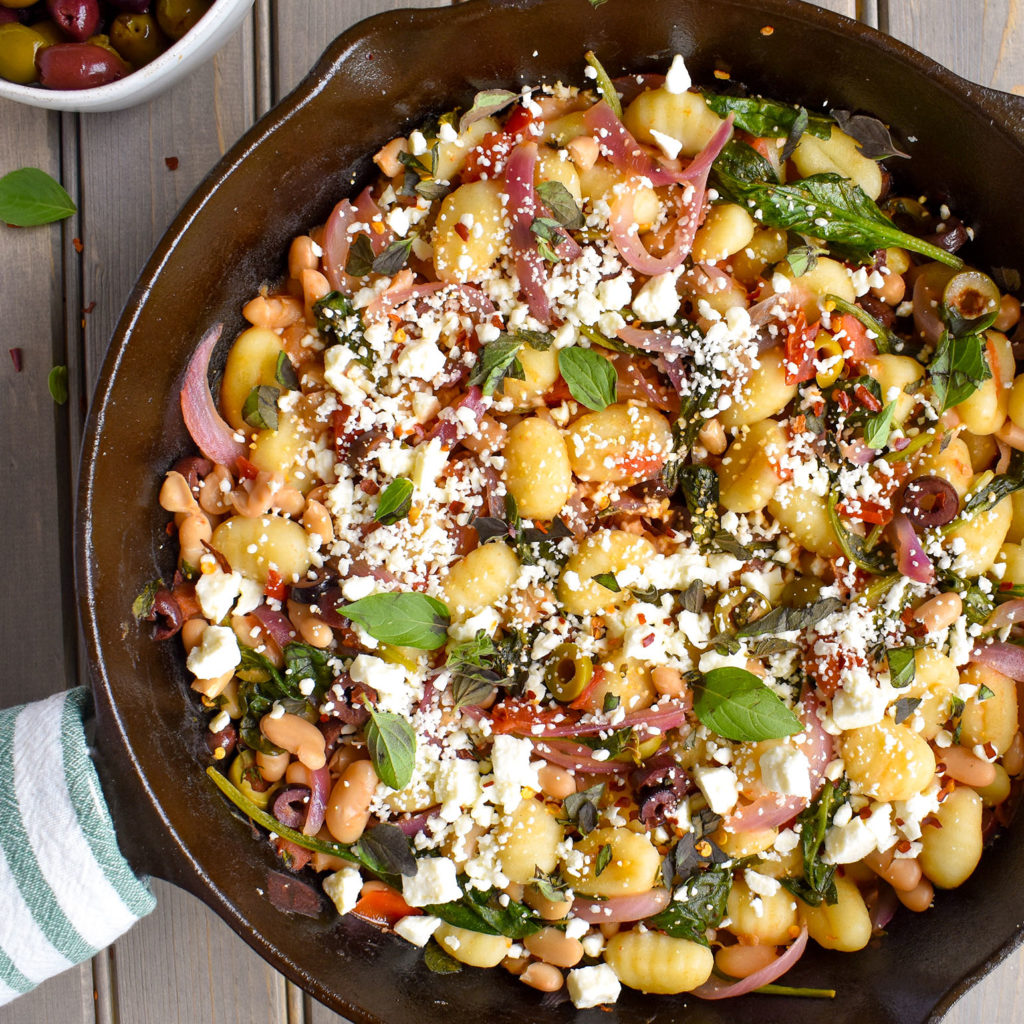 Mediterranean Gnocchi Skillet with White Beans and Spinach I Brought