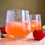 Strawberry lime gin cocktail with fruit