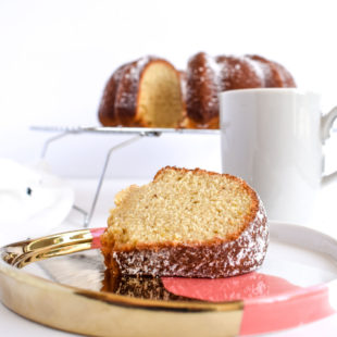 Spiced Chai Bundt Cake Slice on Plate