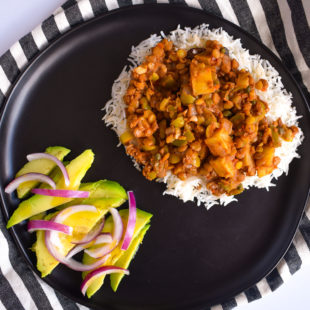 Easy Cuban Picadillo on Plate