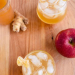 2 glasses of honey ginger cider bourbon cocktail